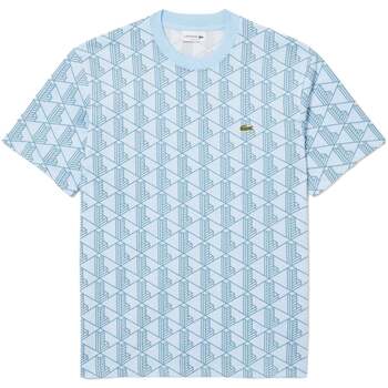 Lacoste T-shirt Korte Mouw  Monogram Cotton T-Shirt Blue