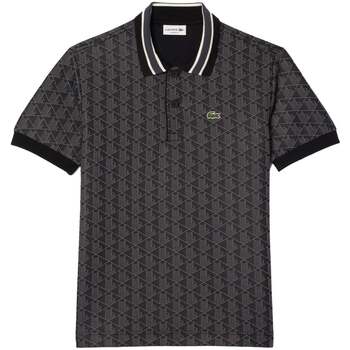 Lacoste T-shirt  Classic Fit Monogram Jacquard Polo Shirt Dark Grey
