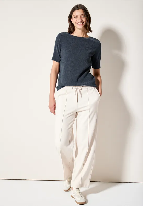 Cecil T-shirt met fijne crepe-structuur