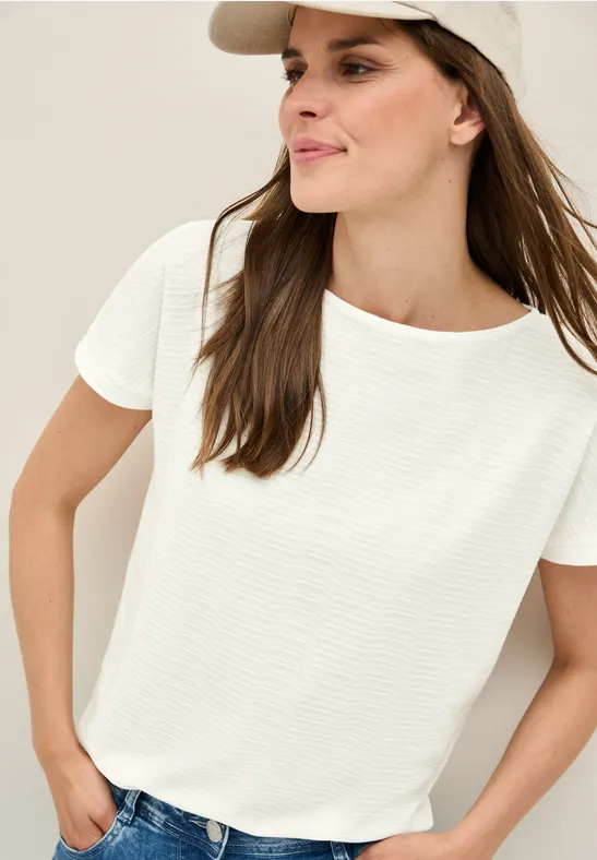 Cecil T-shirt met streepstructuur