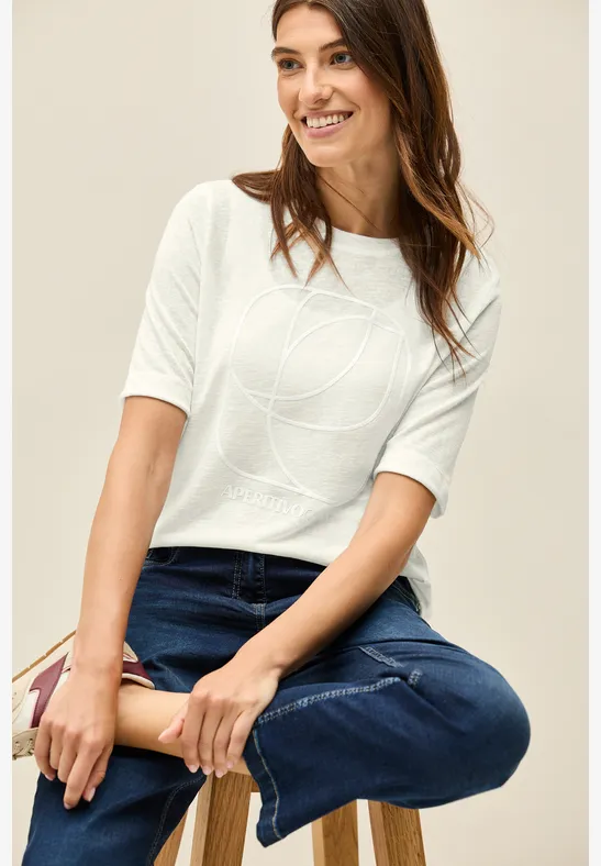 Cecil T-shirt met tonale print