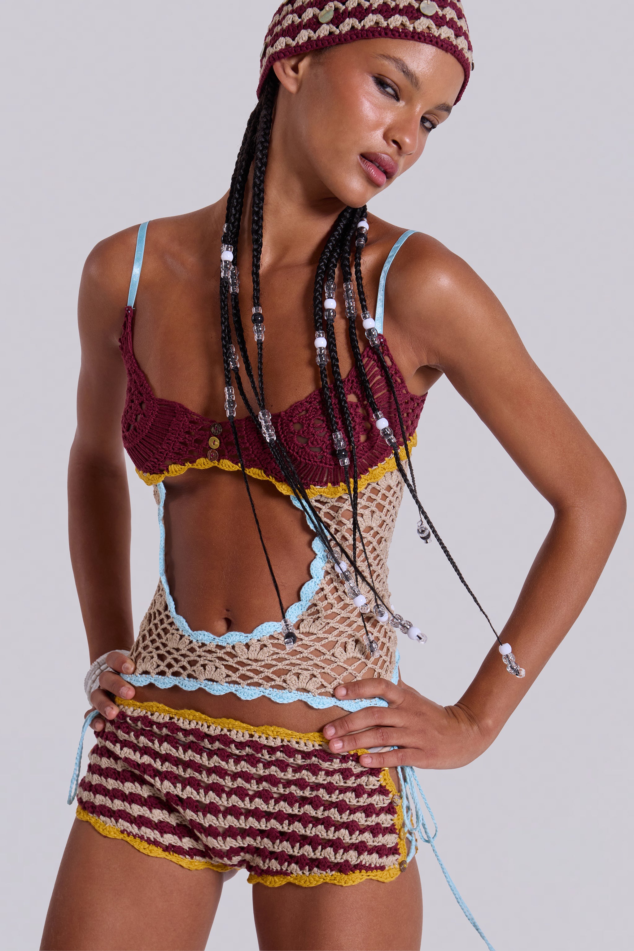 Jaded London Kalani Cut Out Crochet Top