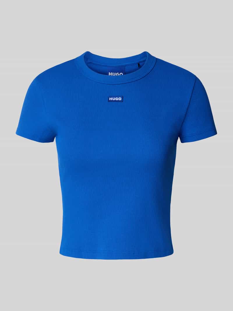 OTTO HUGO Blue T-shirt Baby Tee in verkorte lengte