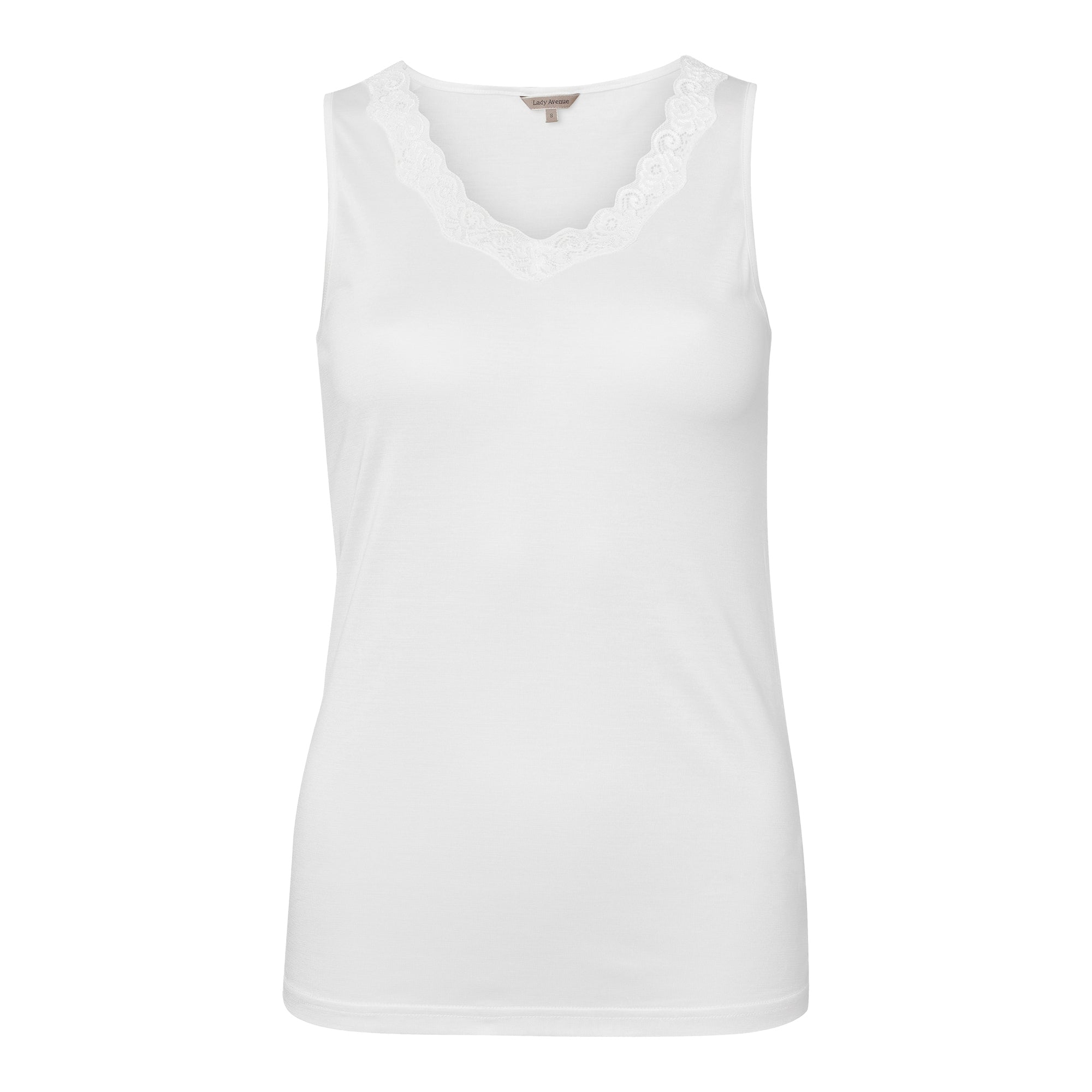 Lady Avenue Silk Jersey top, wit