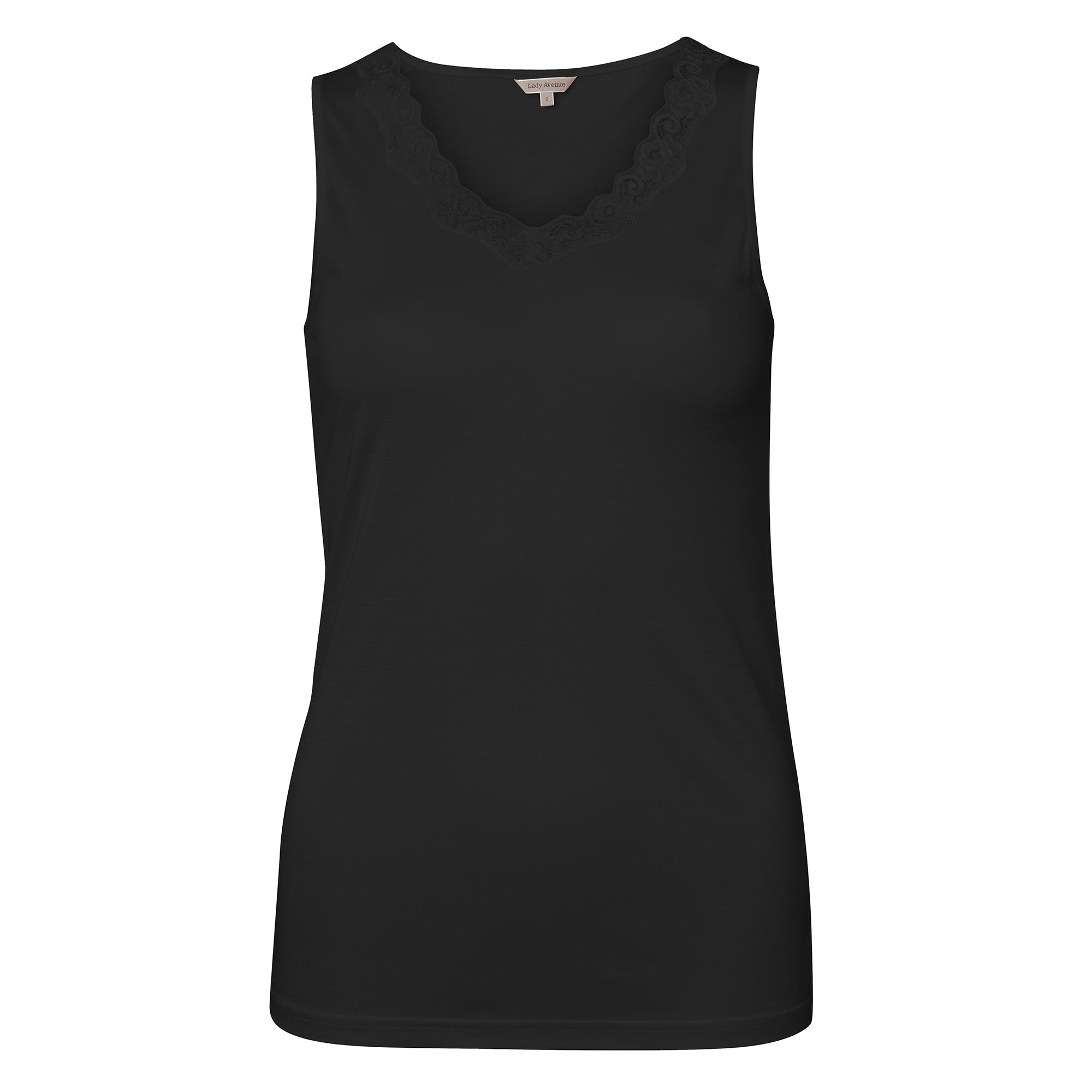 Lady Avenue Silk Jersey top, zwart