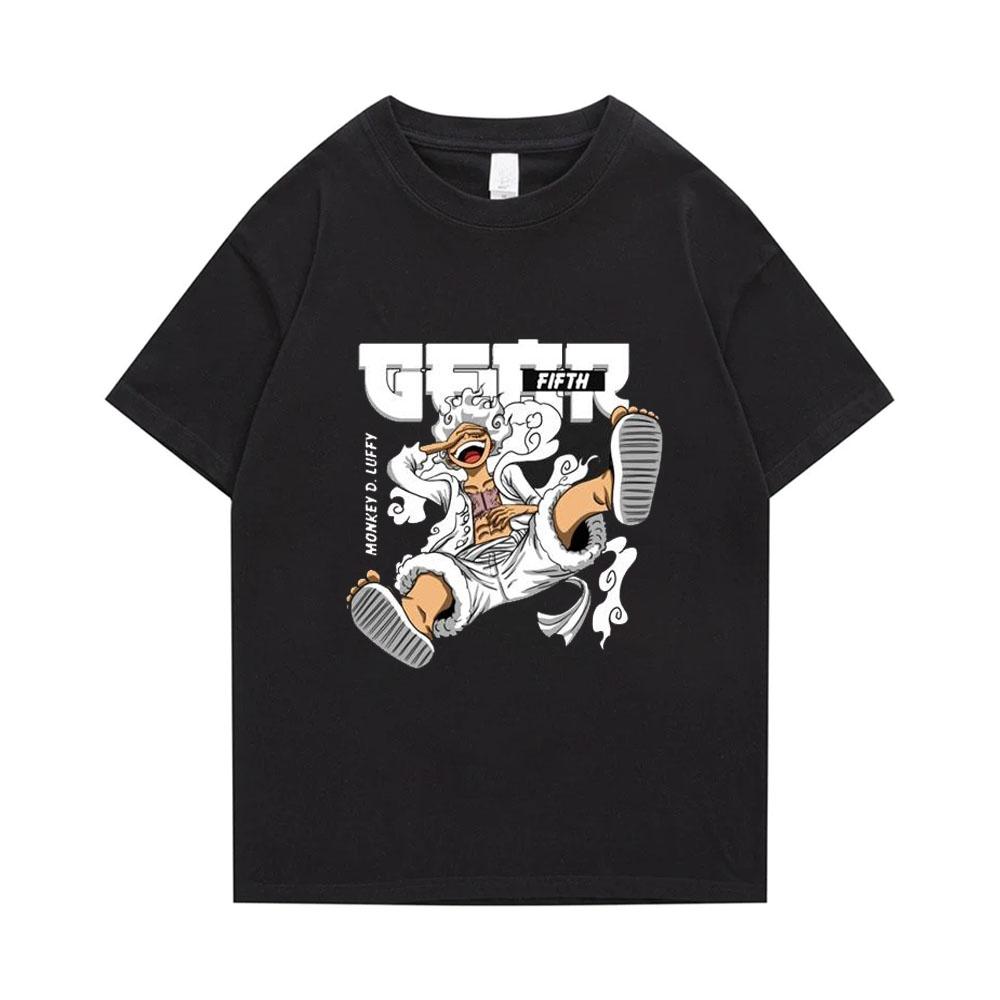 Nihao Japanse Anime T-shirt Luffy gear 5Pure Zomer Katoen Oversized heren T-shirt Street Fashion Unisex T-shirt M