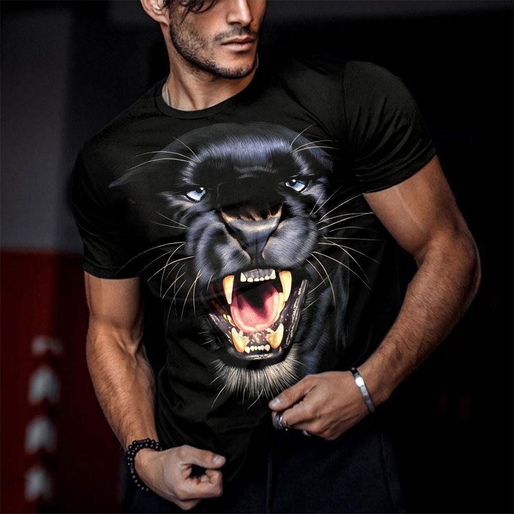 ETST WENDY Fierce Tiger Animal 3D Gedrukt Herenmode T-shirts Zomer Ronde Hals Grote Maat Korte Mouw Oversized T-shirts Tops tees 6XL XL