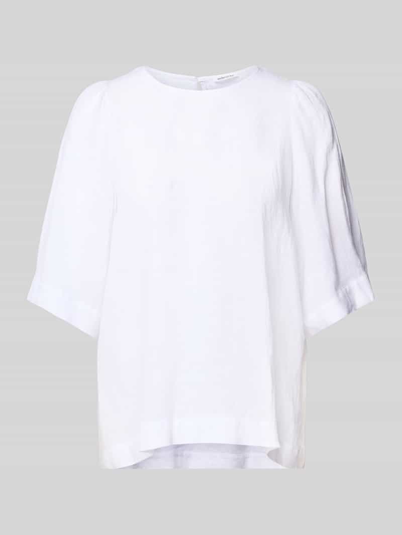Seidensticker Shirtblouse Zwarte roos Korte mouwen ronde hals uni