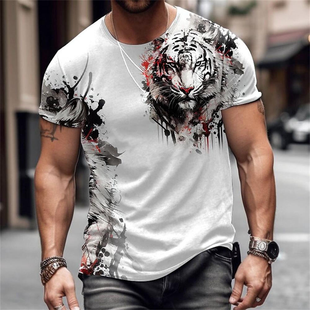 ETST WENDY 005 2024 T-shirts Dier 3d Print Tijger Retro Mode Mannen T-shirt Zomer Korte Mouwen Casual Straat T-shirt Top herenkleding 4XL