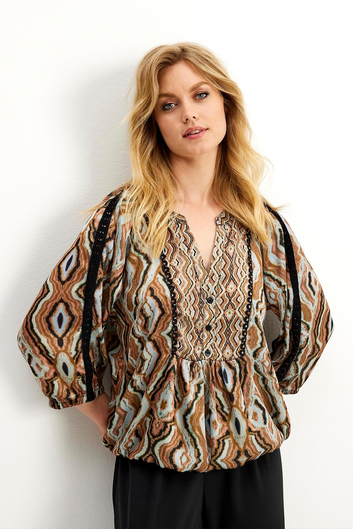 IN FRONT ANNELI BLOUSE 15806 804 (Mocca 804)