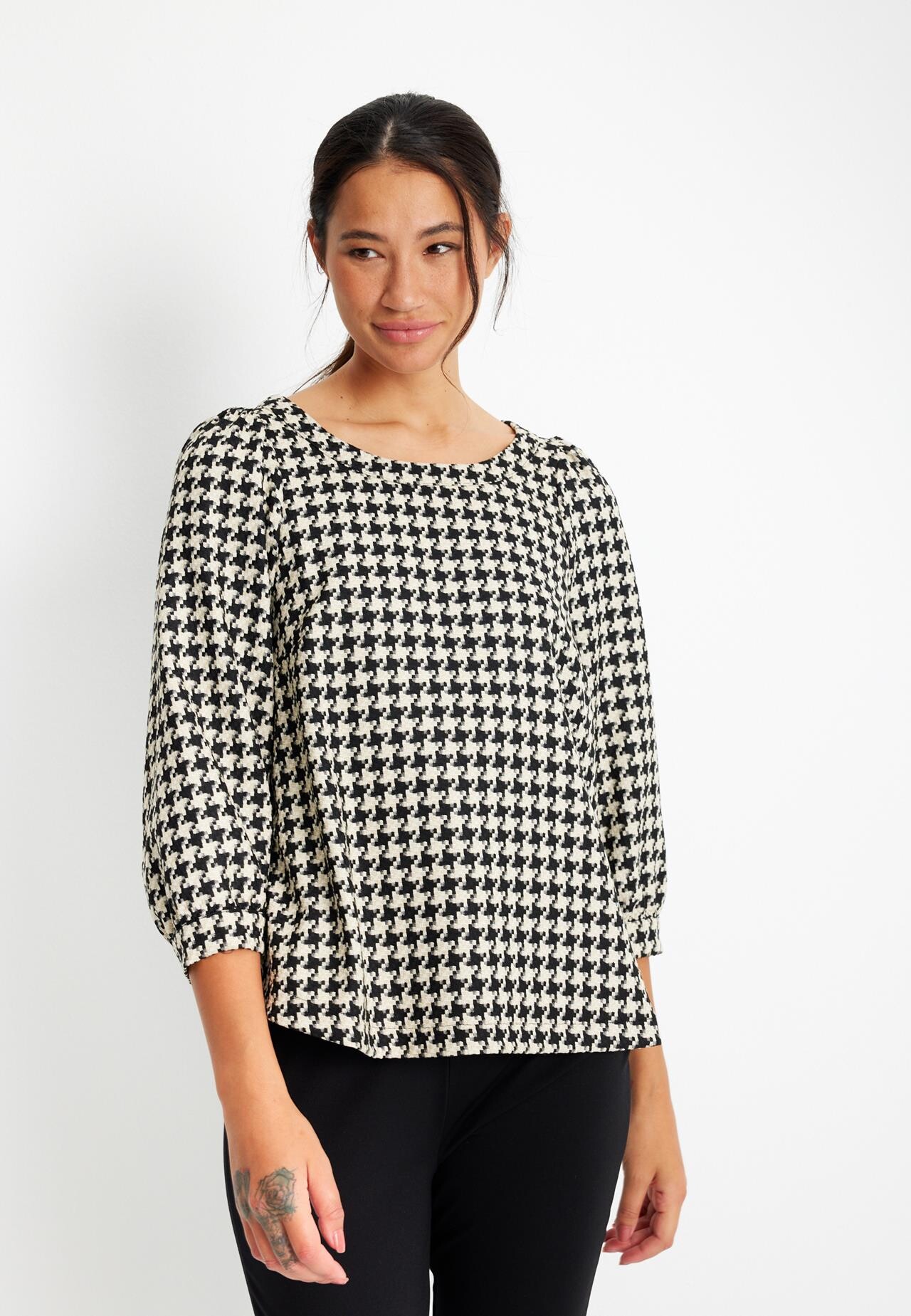 IN FRONT ALVA BLOUSE 15293 999 (Black 999)
