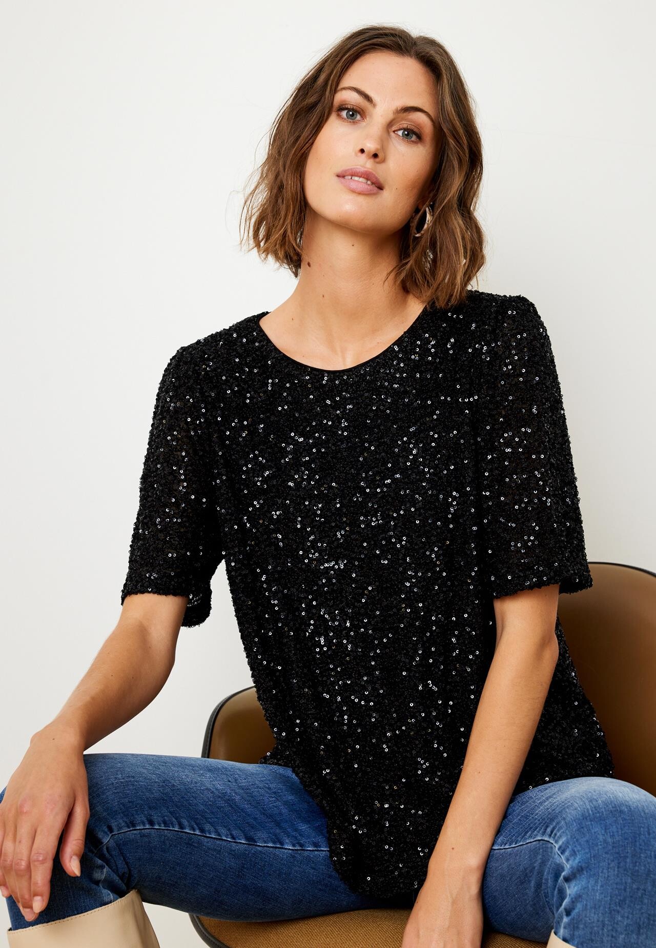 IN FRONT BELLA BLOUSE 15407 999 (Black 999)