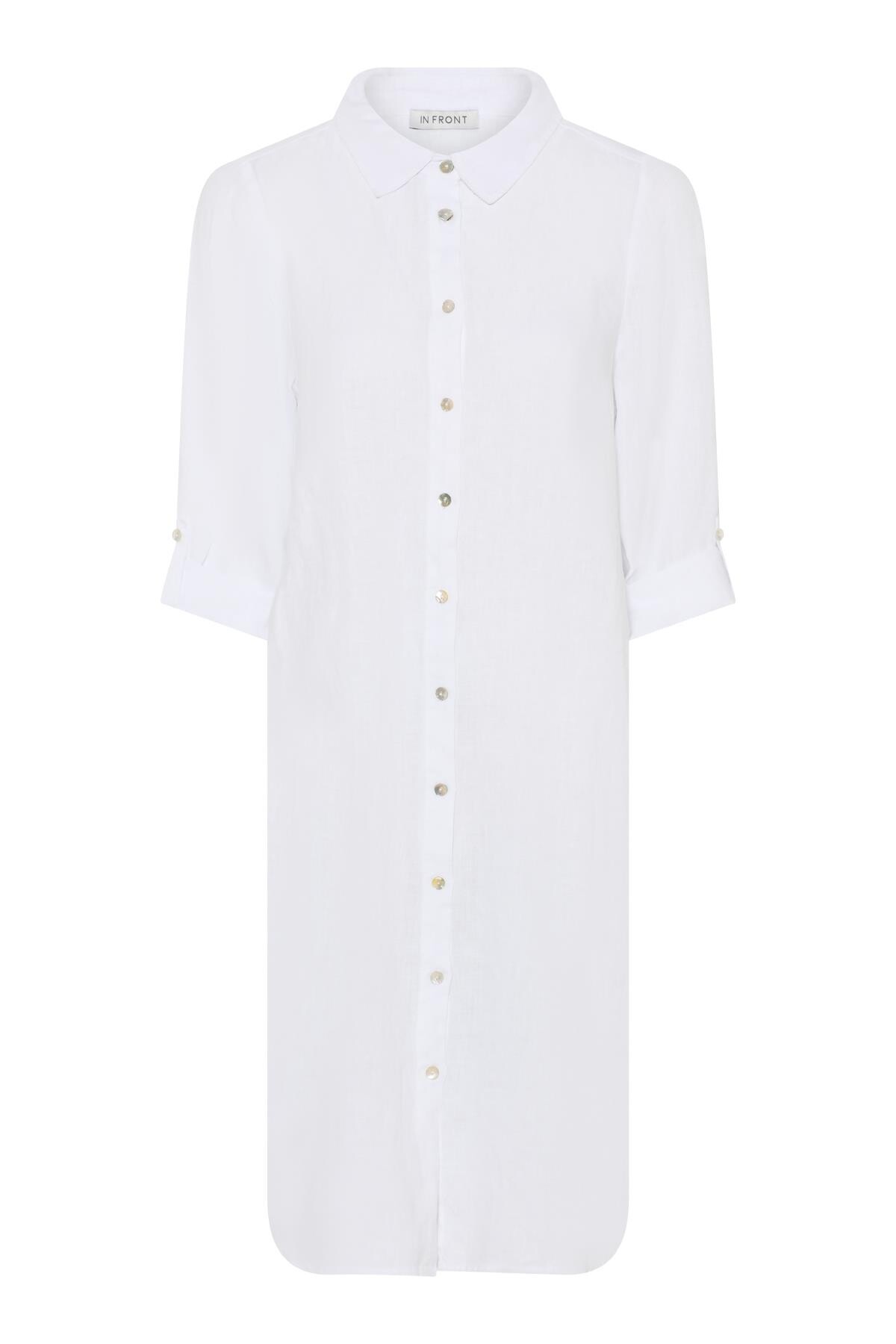 IN FRONT LINO DRESS 15687 010 (White 010)
