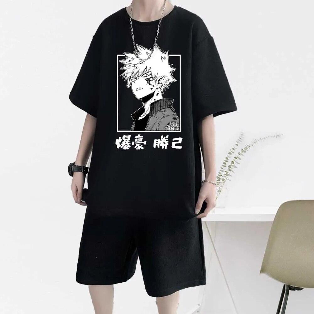 Xuhaijian02 Mijn Hero Academia T-shirts Casual Shorts Heren Sets Anime Oversized T-shirt Mannen Trainingspakken Joggingbroek Set Zomer Sportkleding S