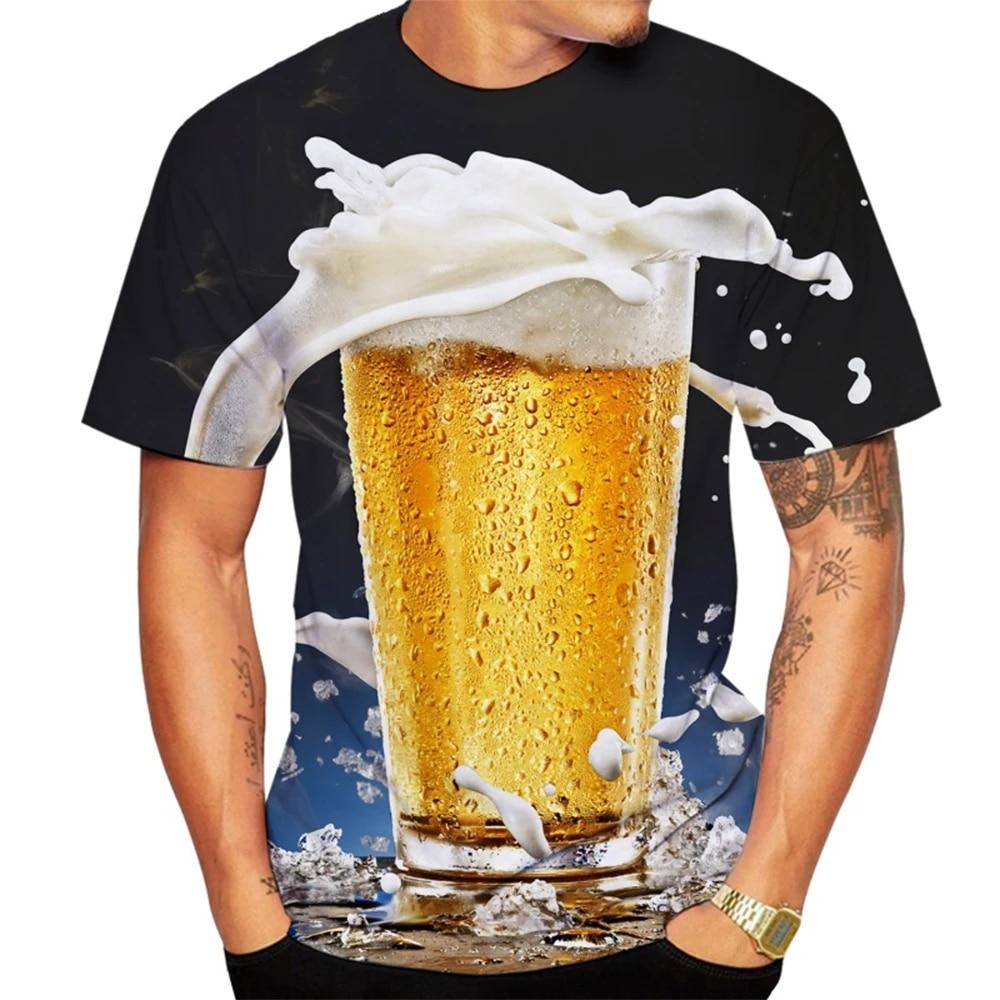 Bobby 2 Aantrekkelijk bier 3D-print zomer heren ronde hals T-shirt casual korte mouwen oversized T-shirts mode T-shirts herenkleding 3XL