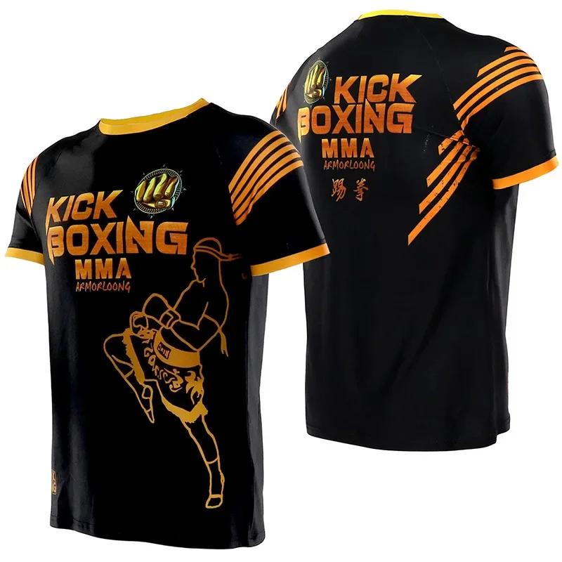 Baibao QIQI 3D Muay Thai bedrukt T-shirt BJJ- MMA grafische T-shirts voor heren kindermode coole hiphop gym korte mouwen sportkleding L