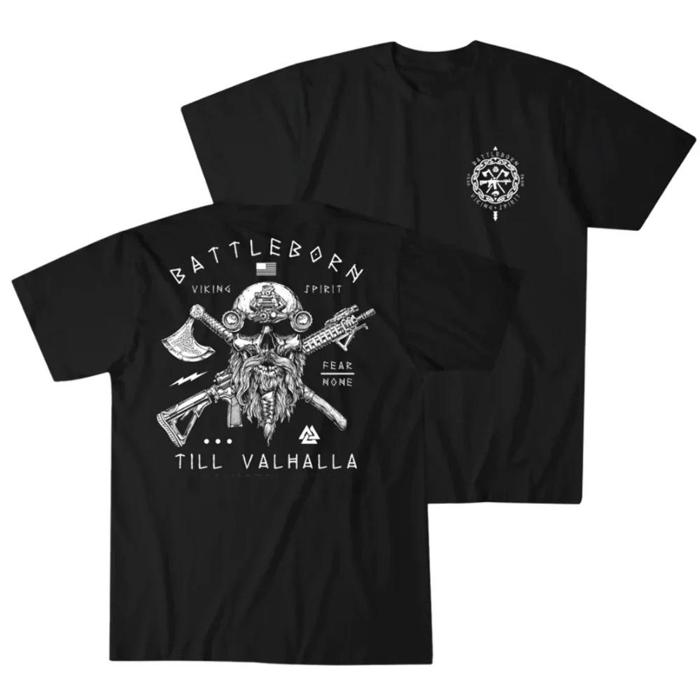 ETST 011 Til Valhalla Warrior Spirit Battleborn Military Grunt Tactics T-shirt 100% katoen O-hals korte mouw casual heren T-shirt M