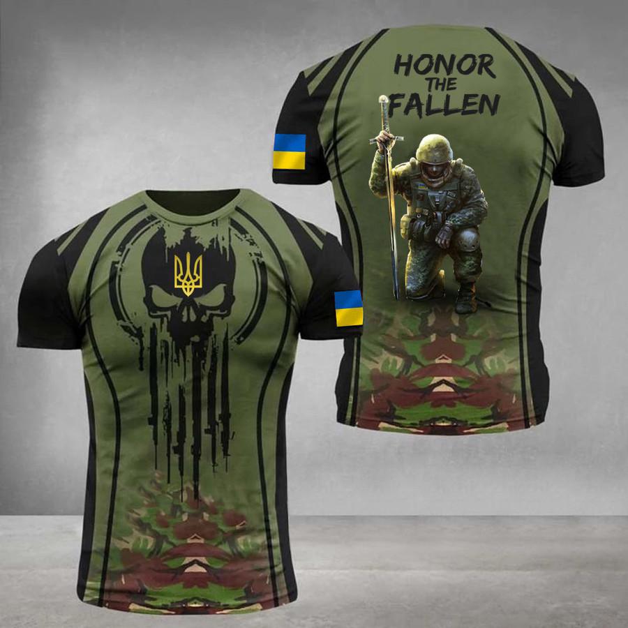 Kukebang Zomer kleding 3D Gedrukt Heren T-shirt Soldaat Casual Korte Mouw Camo T-shirt Vlag Trident Logo T-shirt L