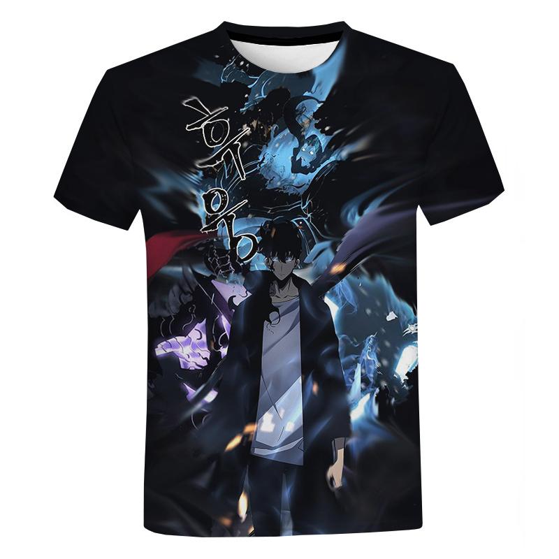 Baibao QIQI Anime Solo Nivellering T-shirt Mannen Vrouwen Zomer Mode 3D Gedrukt T-shirt Casual Harajuku Stijl T-shirt Streetwear Oversized Tops XL