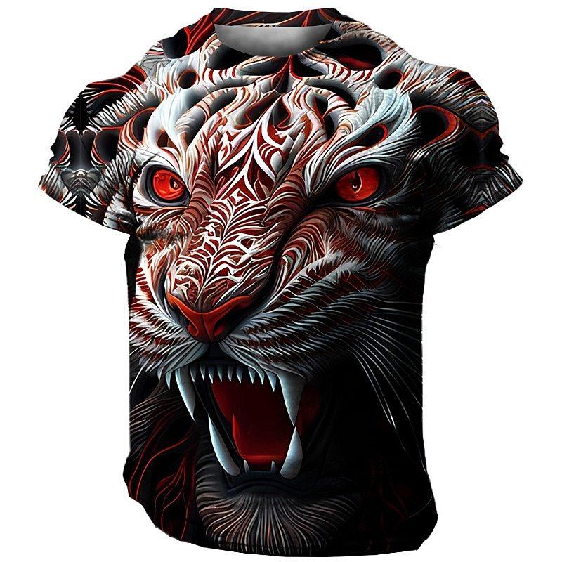 ETST 07 3D Harajuku Tijger Patroon T-shirts Hip Hop Punk Stijl Streetwear Mode O-hals Korte Mouw Trui Oversized T-shirt 3XL