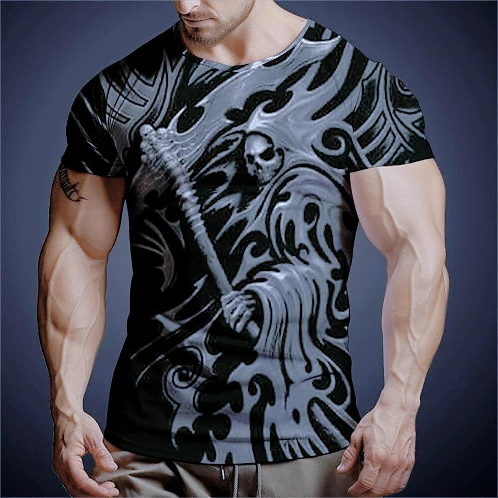 ETST WENDY 005 Nieuwe Schedel Heren T-shirt Tops Zomer Mode Mannen Korte Mouwen Kleding Mannen Oversized O-hals T-shirt 3d Printing schedels Blouse 5XL