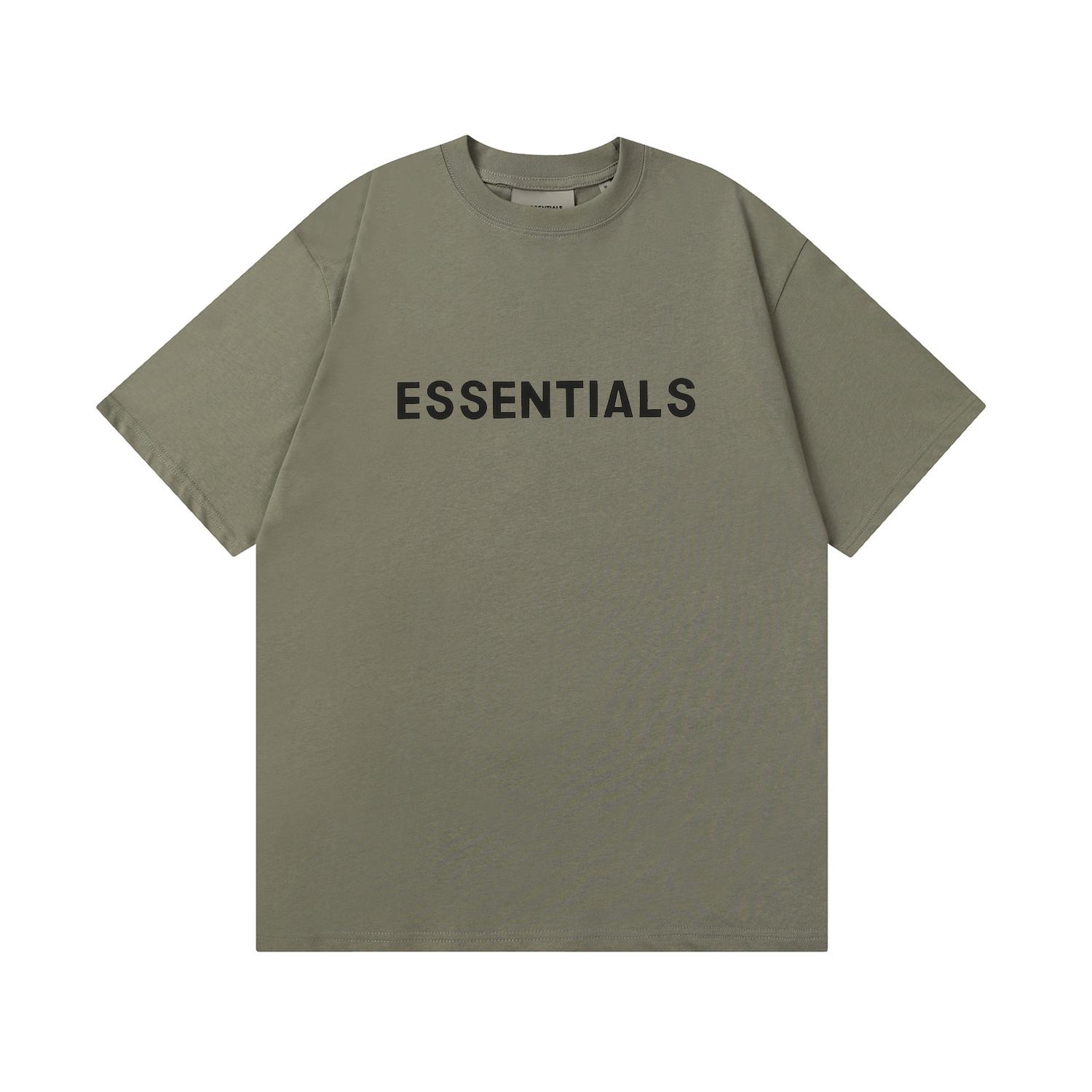 Essentials T-shirt voor heren geperste lijmletters losse ronde hals high street fashion heren en dames korte mouwen t-shirts M