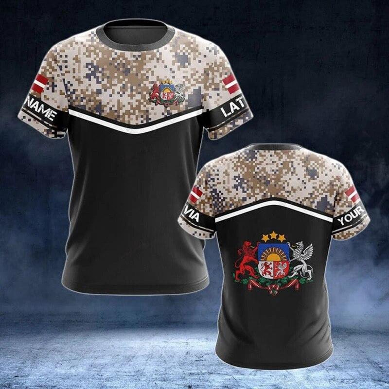 Baibao QIQI Letland Camouflage Tees Zomer Casual Streetwear Heren Losse T-shirts Jongen Oversized Sportkleding Korte Mouw Tops M