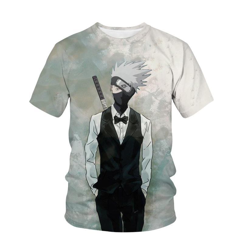 Etst 003 Vlag hout Kakashi Naruto Zombie Animatie T-shirt Schildpad Mode Cosplay Grote Slang Pil Print Zomer Jongens 100cm