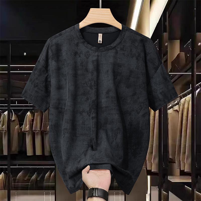Smiao 5XL-12XL Plus Size Tops Zomer Oversized T-shirt voor Heren Mode Korte Mouw T-shirt Zomer Herenkleding 10XL(140kg-150kg) zwart