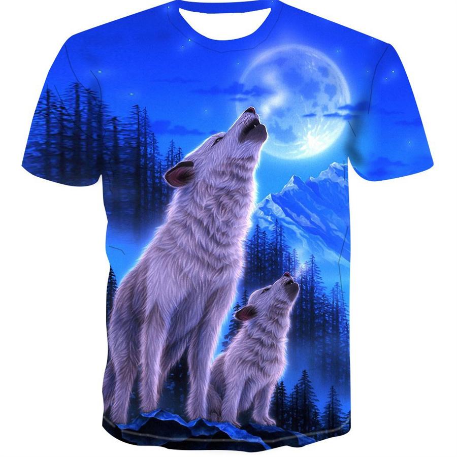 HerSight Zomer heren T-shirt 3D dierenprint losse ronde hals korte mouw tops heren 5XL