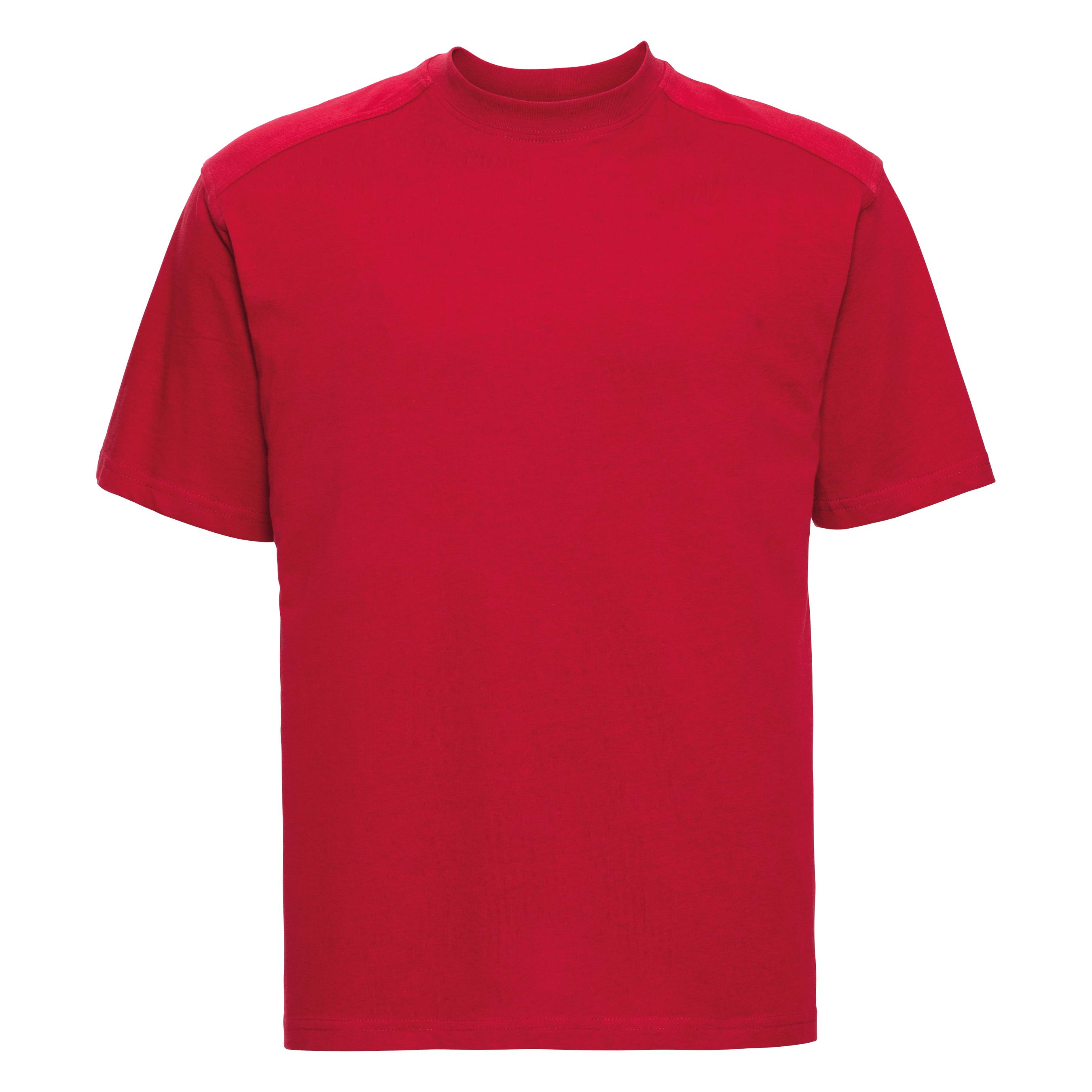 Russell Europe Heren werkkleding katoenen T-shirt met korte mouwen 4XL rood