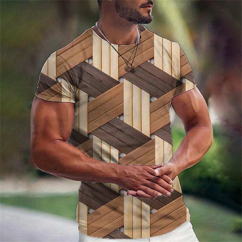 Xuhaijian02 Eenvoudig heren T-shirt geometrisch patroon 3d bedrukt heren top alledaagse casual kleding los oversized shirt retro sweatshirt XL