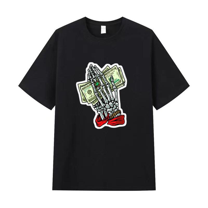 Nomi Zomer Heren T-shirt Hoge Kwaliteit Katoen Korte Mouwen Print T-shirt Dames T-shirt Mode Sport Shirt Casual Jogging Top S zwart