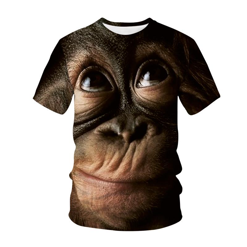 Jun Lin NO.1 Nieuwste Grappige T-shirts Aap Gorilla 3D Print Streetwear Mannen Vrouwen Animal Fashion T-shirt Hip Hop T-shirt Tops Kids jongens Kleding S