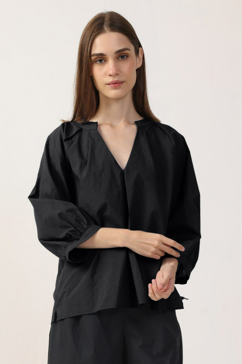 Neu Nomads US Damen vegan Bluse Estee Schwarz