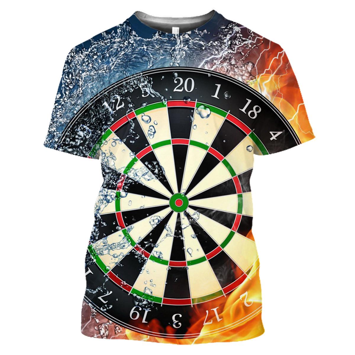 Baibao QIQI Heren Trend Sport 3D-shirt met korte mouwen Dieptepunt Shirt Darts Bet Persoonlijkheid Straat Wild Top T-shirt Mode L