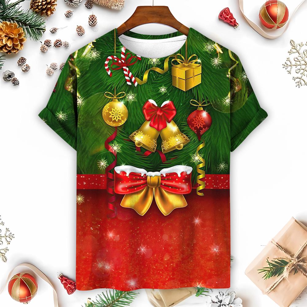 ETST WENDY 005 T-shirts Voor 2024 Kerst Heren T-shirt Zomer Korte Mouw Casual Mode T-shirts Herenkleding Kerst T-shirt Familie 3XL