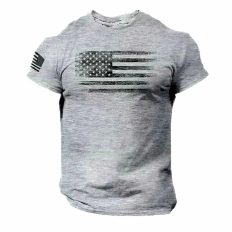 ETST WENDY 005 2022 Soldaat T-shirt met korte mouwen Heren Zomer Casual Ademend Sneldrogend Sterstrepen Training Sportshirt Plus Size L