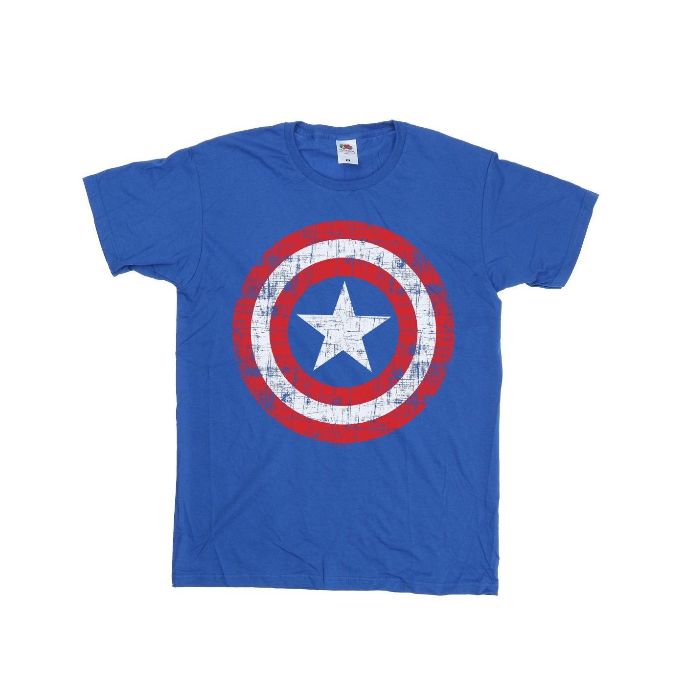 Marvel Heren Avengers Captain America Scratched Shield T-shirt XL