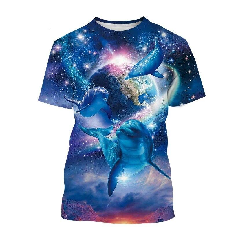 ETST WENDY 005 Animal Dolphin Grafische T-shirts 3D Print Man/Vrouwen Persoonlijkheid Mode Ronde Hals Tops Zomer Oversize T-shirt met korte mouwen Heren 2XL