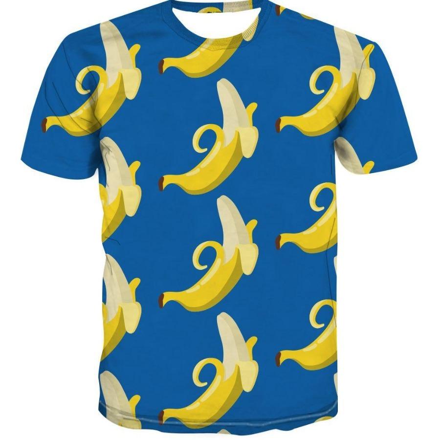 No. 11 Fashion Zomer Tops Mannen Plus Size Kleding Dier 3D Print T-shirt Banaan Patroon Tees O Hals Korte Mouw Top Ademende Man Shirts S
