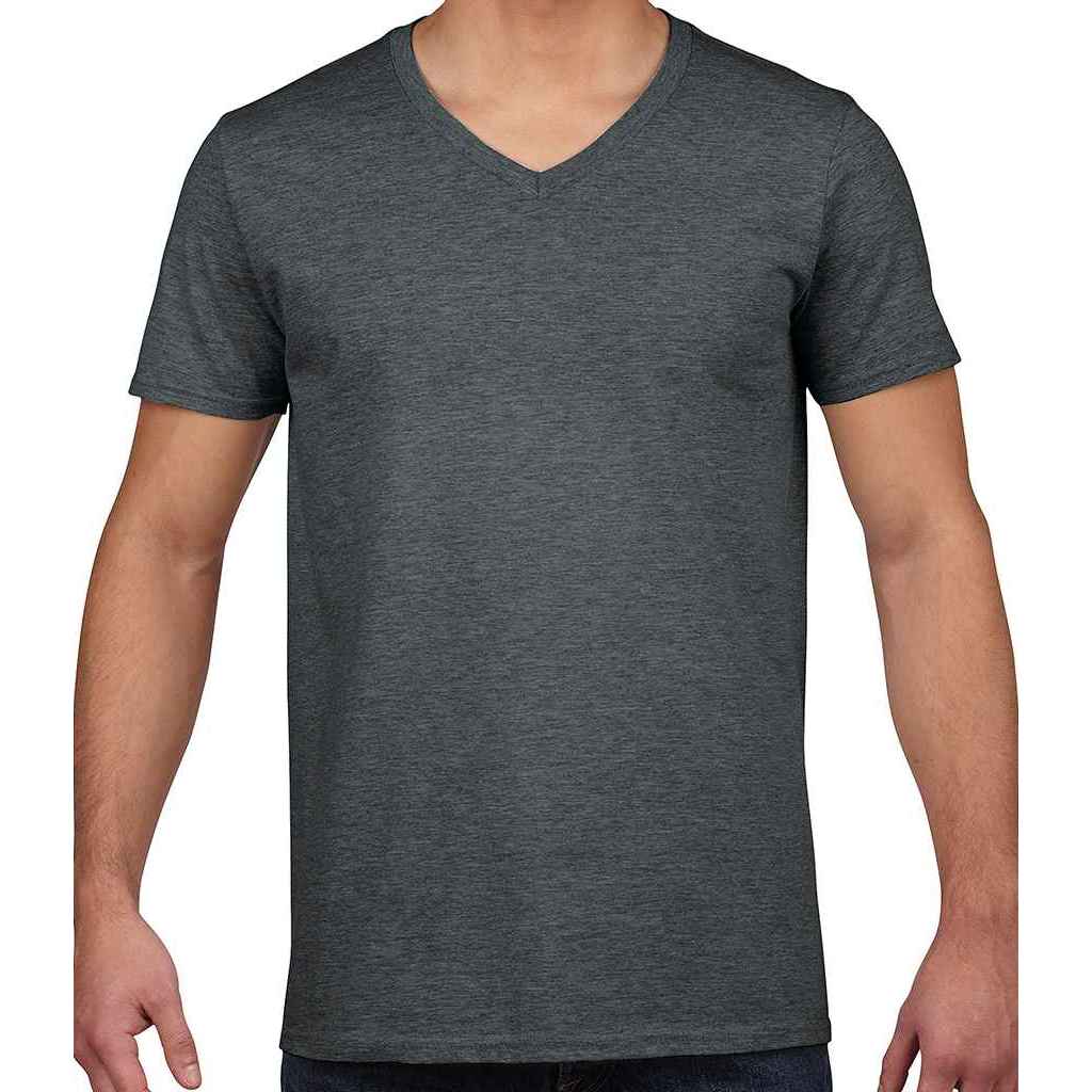 Gildan Unisex volwassen Softstyle Heather T-shirt met V-hals M bruin