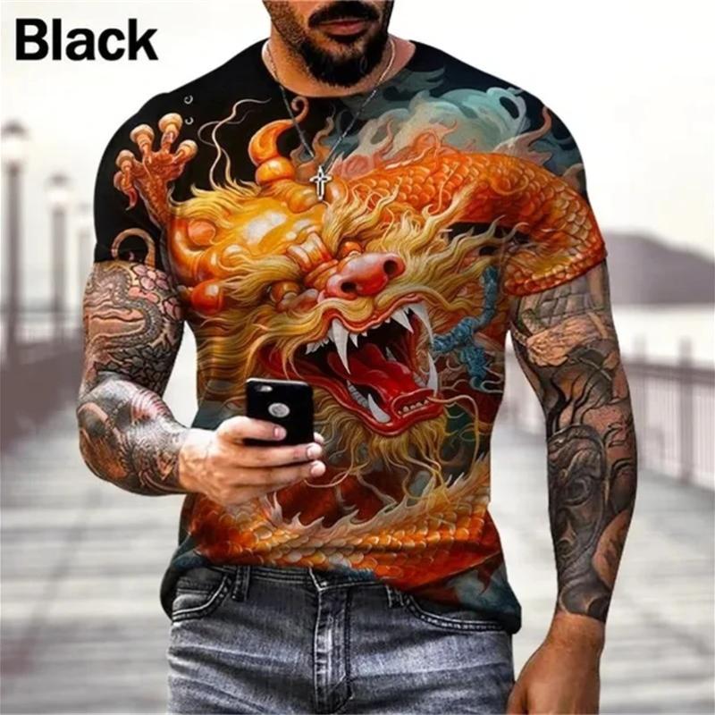 Xr 01 Cool Chinese Draak 3D Bedrukte T-shirts Herenmode Hiphop Straat Casual Grappig Tops Tees Trend Persoonlijkheid Mannelijke Vrouwen kleding 6XL