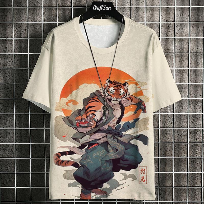ETST 07 Cartoon Cat Grafisch Heren T-shirt 3D Geprint Casual Pullover Voor Heren Zomer O-hals Sweatshirt Tops Losse Dagelijkse Korte Mouw T-shirts 6XL