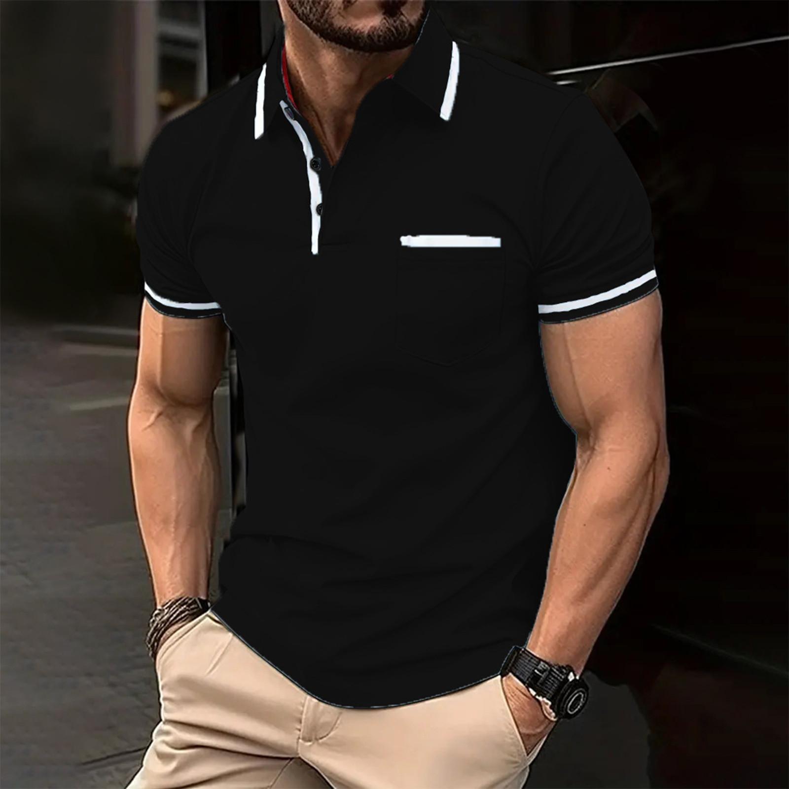 Mirbse Charmant Herenoverhemd Superlicht Korte Mouw Casual Herenkleding XL zwart