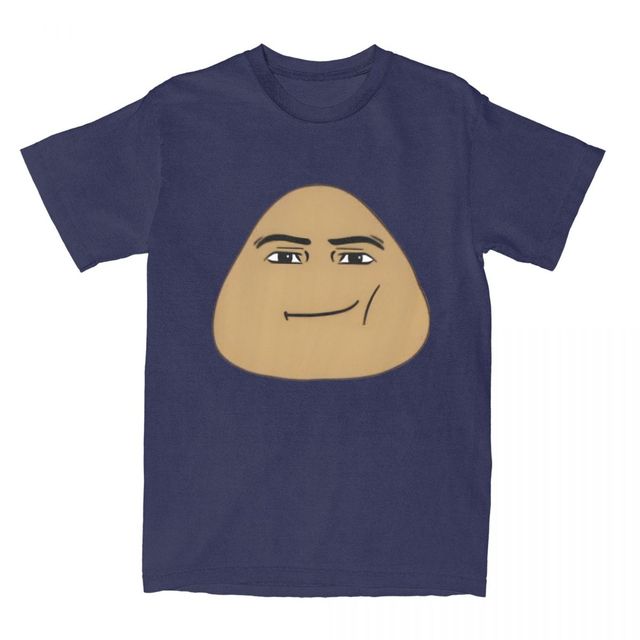 Limindong Mannen Vrouwen Cartoon Game The Maw My Pet Alien Pou Meme T-shirt Kleding Grappig 100% Katoenen T-shirt Kleding Vintage T-shirt Bedrukt S marineblauwe kleur