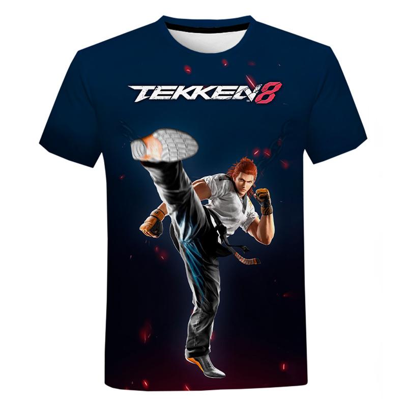 Laoxu Vechtspel Nieuwe Game Tekken 8 3D Geprint T-shirt Voor Heren Kleding Harajuku Streetwear T-shirt Jongen Kind Ronde Hals Korte Mouw Meisjes Top XXL groen