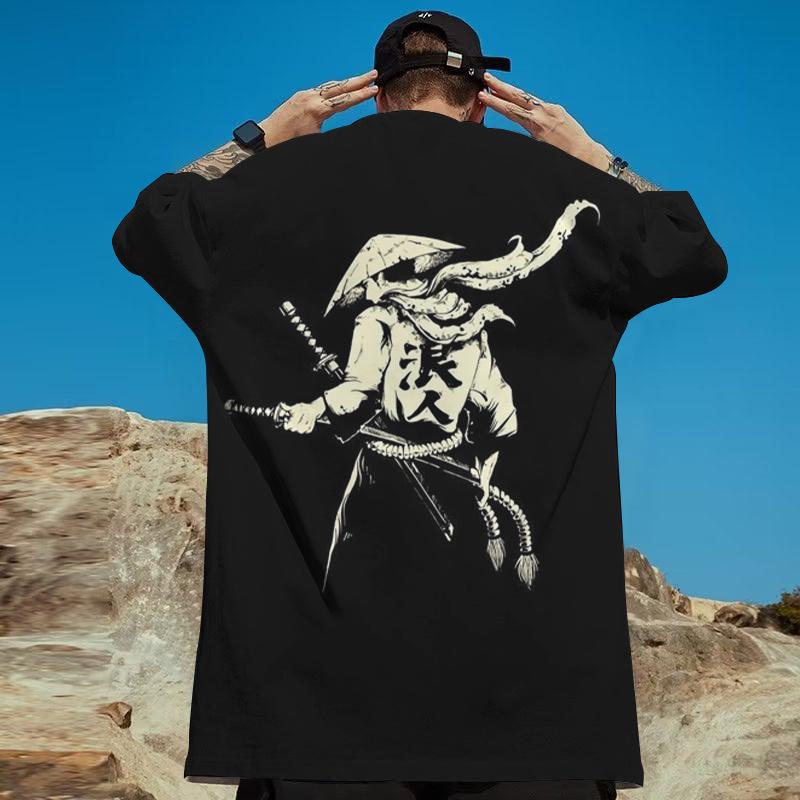 ETST WENDY 005 Retro Heren T-shirt 3d Samurai Bedrukt Korte Mouw T-shirt Zomer Casual T-shirts Top Losse Oversized T-shirt Voor Heren 2024 Nieuwe Tops 6XL