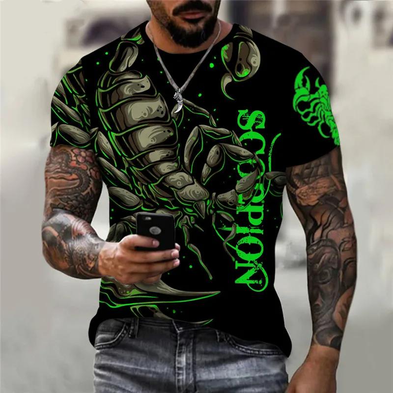 Xr 01 Scorpion Grafisch Heren Trend T-shirts Korte Mouw O-hals Straat 3D Dierenprint Heren T-shirt 6XL Grote Maat Zomer Casual Tops 6XL