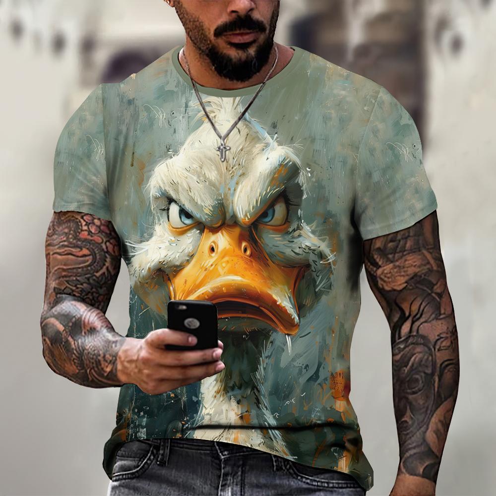 ETST WENDY 05 Boze dierenprint zomer heren T-shirt casual korte mouw mode streetwear mannelijke oversized kleding ronde hals T-shirts 6XL